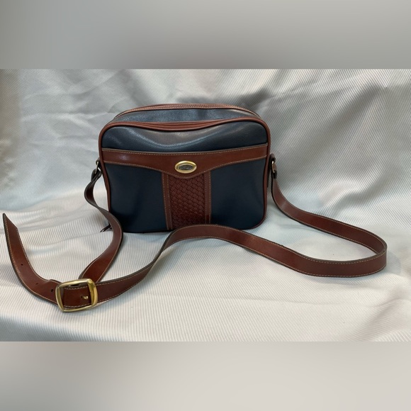 Vintage Carryland leather purse navy/brown - Picture 2 of 16